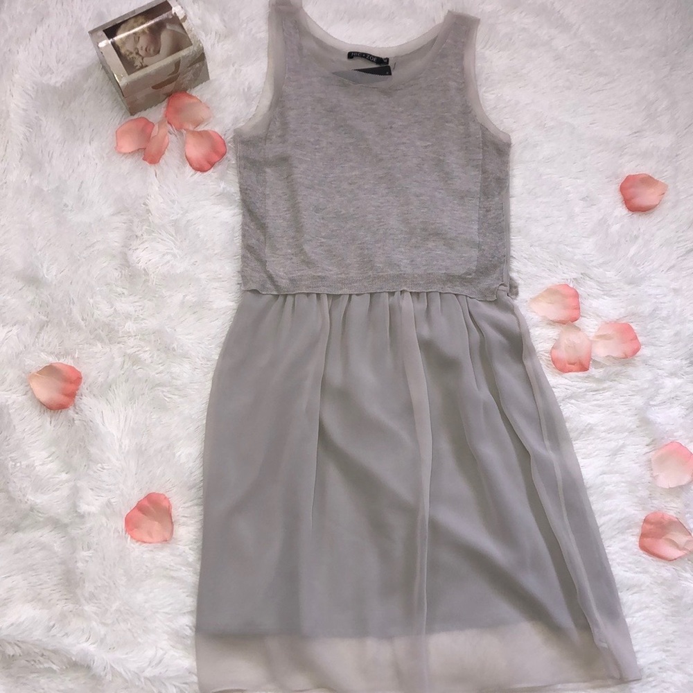 Nic + Zoe gray  casual chiffon dress size XS